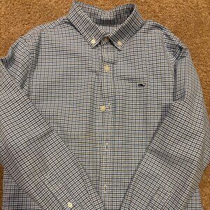 Vineyard Vines, Button Down, Blue Plaid, Size M